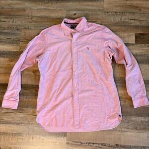 Ralph Lauren Pink Classic Fit Long Sleeve Button-Down Cotton Preppy coastal